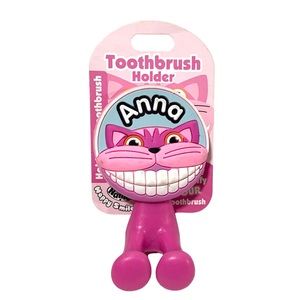 Happy Smiles Personalized Kids Toothbrush Holder Anna Cat Kitty